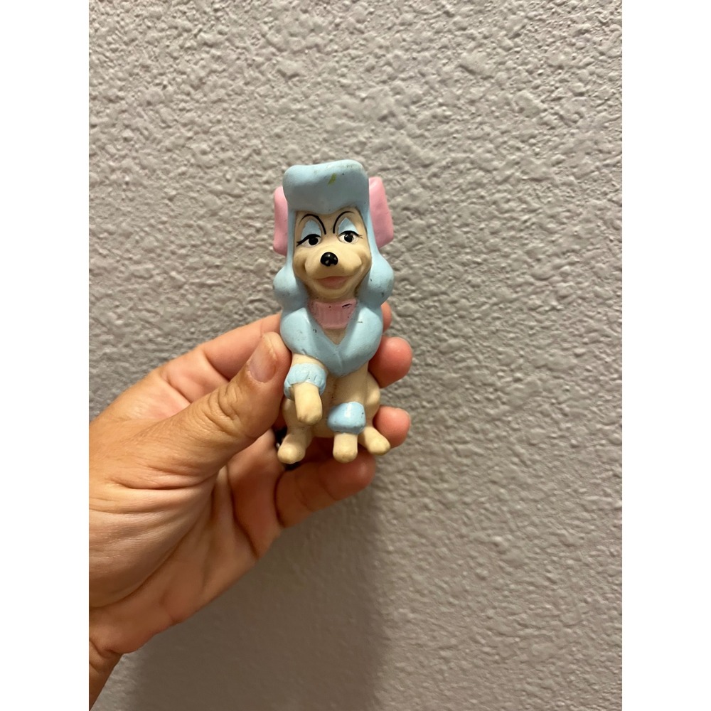 Vintage 1988 Disney Oliver and Company Georgette Poodle PVC Toy Collectible